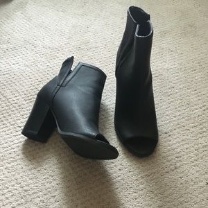 Peep toe booties